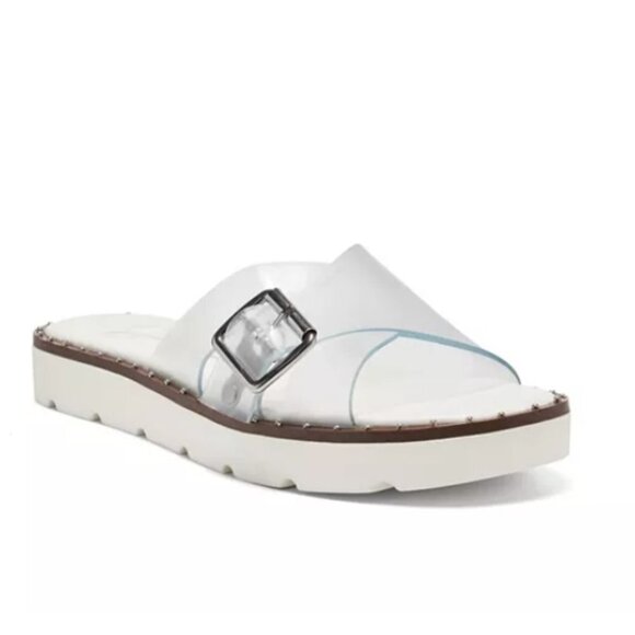 Jessica Simpson Maritah white clear 9.5 slide sandals - Picture 1 of 6